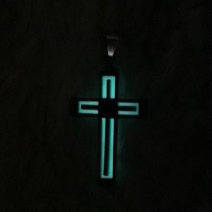 Luminous glow in the dark cross necklace
